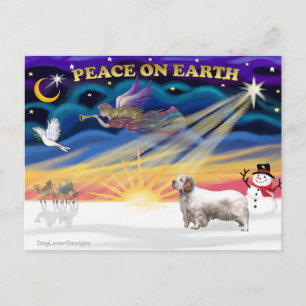 Cartes Pour Fêtes Annuelles Lever de soleil de Noël - Clumber Spaniel