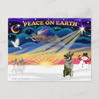Cartes Pour Fêtes Annuelles Lever de soleil de Noël - Elkhound norvégien
