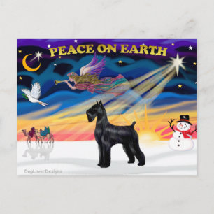 Cartes Pour Fêtes Annuelles Lever de soleil de Noël - Schnauzer (Géant noir)