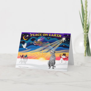 Cartes Pour Fêtes Annuelles Lever de soleil de Noël - Scottish Deerhound