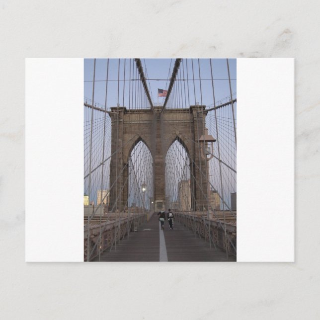 Cartes Pour Fêtes Annuelles Lever de soleil du pont de Brooklyn NYC le (Devant)