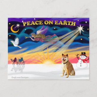 Cartes Pour Fêtes Annuelles Lever du soleil de Noël - Shiba Inu 3