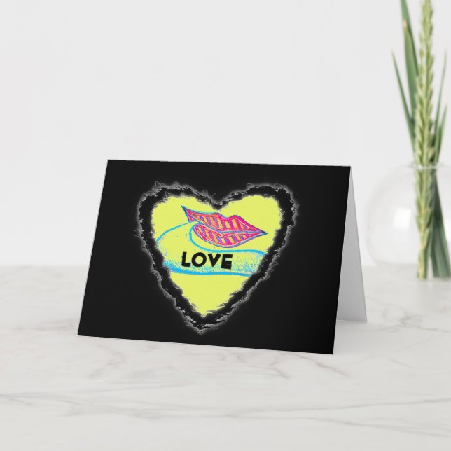 Cartes Pour Fêtes Annuelles Lèvres roses et un mot balon ou langue (Devant)