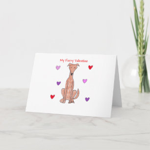 Cartes Pour Fêtes Annuelles Lévrier Valentine velu
