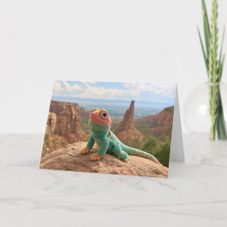Cartes Pour Fêtes Annuelles Lézard à collerette au crochet dans le monument na