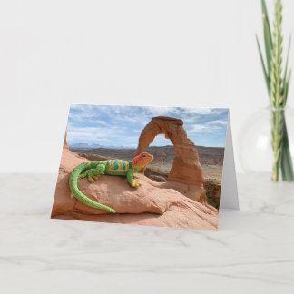 Cartes Pour Fêtes Annuelles Lézard à collerette au crochet visite le parc nati