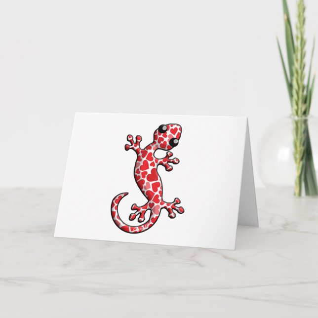 Cartes Pour Fêtes Annuelles Lézards de Gecko de Valentine (Devant)