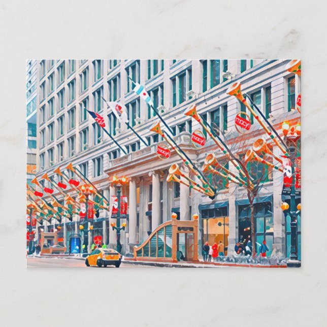 Cartes Pour Fêtes Annuelles L'hiver à Chicago,  (Devant)