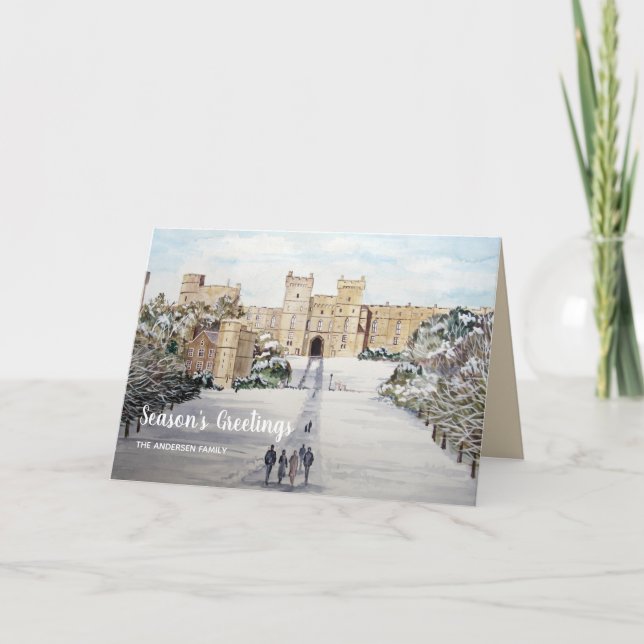 Cartes Pour Fêtes Annuelles L'hiver au château de Windsor Noël (Devant)