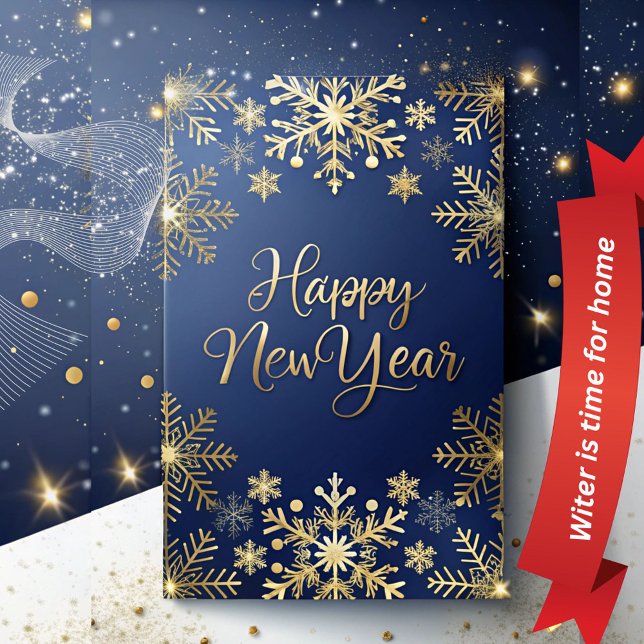 Cartes Pour Fêtes Annuelles L'hiver est la saison pour rester chez soi, Bonne  (happy new year holiday cardsminimalist holiday cardsmodern photo holiday cardshappy new year collage)