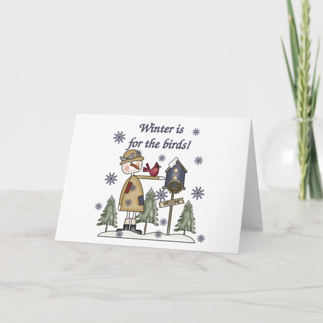 Cartes Pour Fêtes Annuelles L'hiver est pour les oiseaux (Devant)