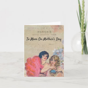 Cartes Pour Fêtes Annuelles L'hôtel vintage France de filles d'exposition