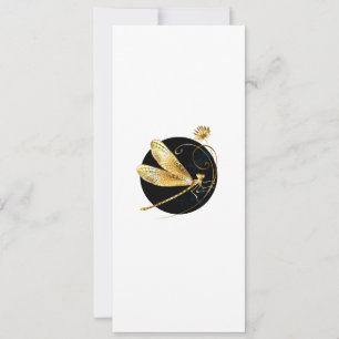 Cartes Pour Fêtes Annuelles libellule d'or en cercle noir