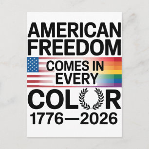 Cartes Pour Fêtes Annuelles Liberté américaine de toutes les couleurs LGBTQ