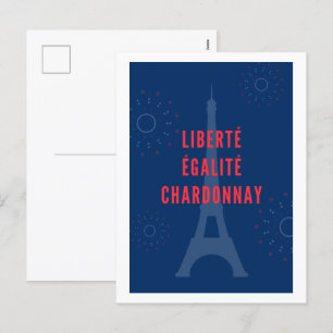 Cartes Pour Fêtes Annuelles Liberté Égalité Chardonnay Funny Tour Eiffel