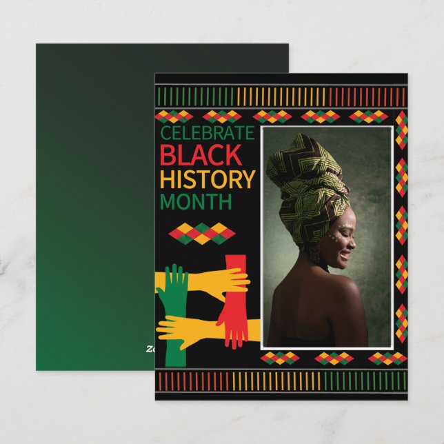 Cartes Pour Fêtes Annuelles Liberté noire personnalisée Fierté africaine-améri (Devant / Derrière)