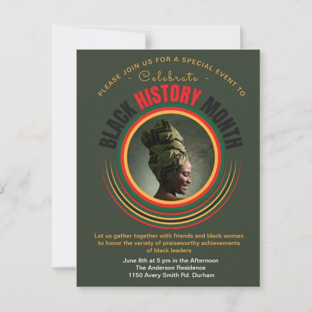 Cartes Pour Fêtes Annuelles Liberté noire personnalisée fierté africaine améri (Devant)