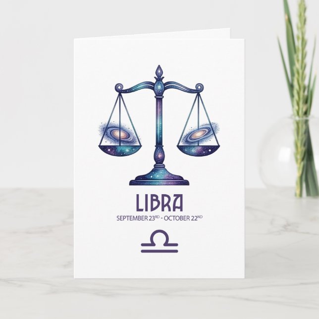 Cartes Pour Fêtes Annuelles Libra Birthday Card (Devant)