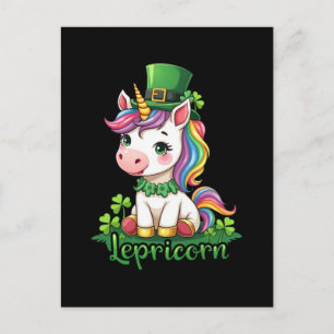 Cartes Pour Fêtes Annuelles Licorne de la Saint-Patrick Filles mignonnes Saint