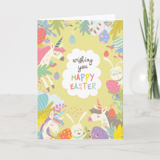 Cartes Pour Fêtes Annuelles licorne de pâques (Devant)