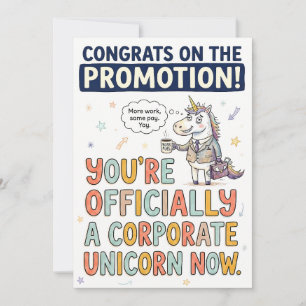 Cartes Pour Fêtes Annuelles Licorne d'humour de promotion d'entreprise