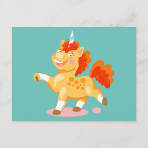 Cartes Pour Fêtes Annuelles Licorne orange drôle