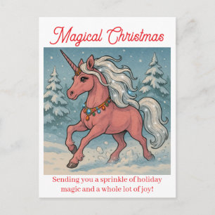 Cartes Pour Fêtes Annuelles licorne pétillante magique de noël
