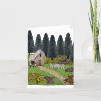 Cartes Pour Fêtes Annuelles Lieu de vacances rustique Cabine dans la forêt