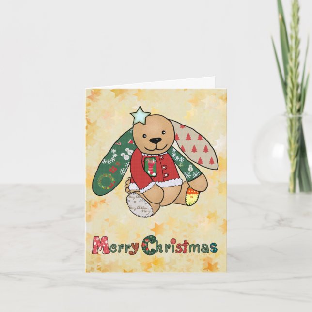 Cartes Pour Fêtes Annuelles lièvre de Noël (Devant)
