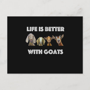 Cartes Pour Fêtes Annuelles Life Is Better With Goats, Goat Lover, Goat Venin