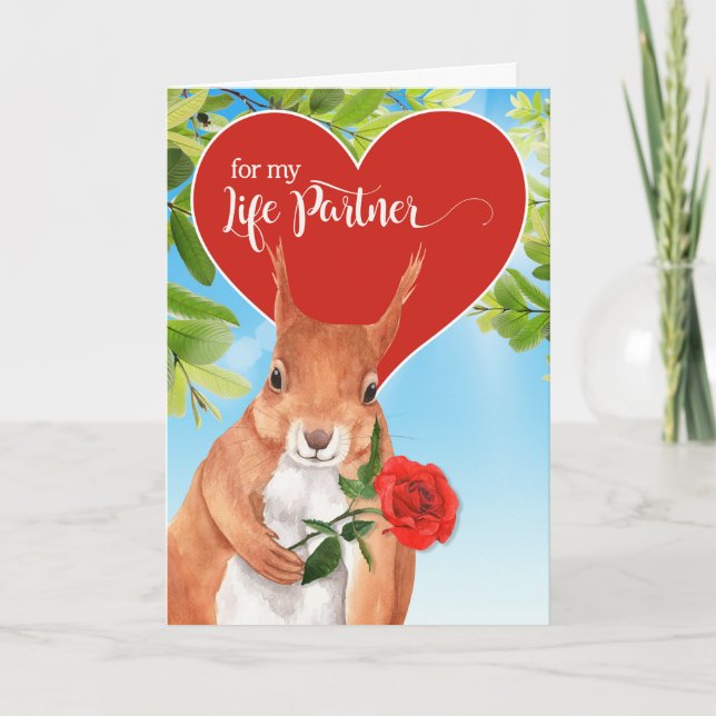 Cartes Pour Fêtes Annuelles Life Partner on Valentine's Day Funny Squirrel (Devant)