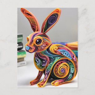 Cartes Pour Fêtes Annuelles Liflike Beauty Paper Quilling Rabbit