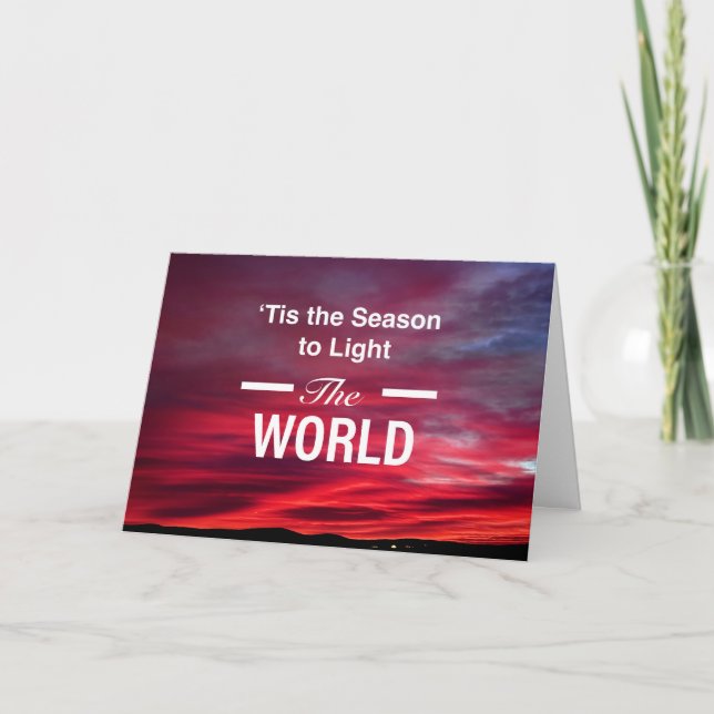 Cartes Pour Fêtes Annuelles Light the World Sunrise Christmas Card (Devant)