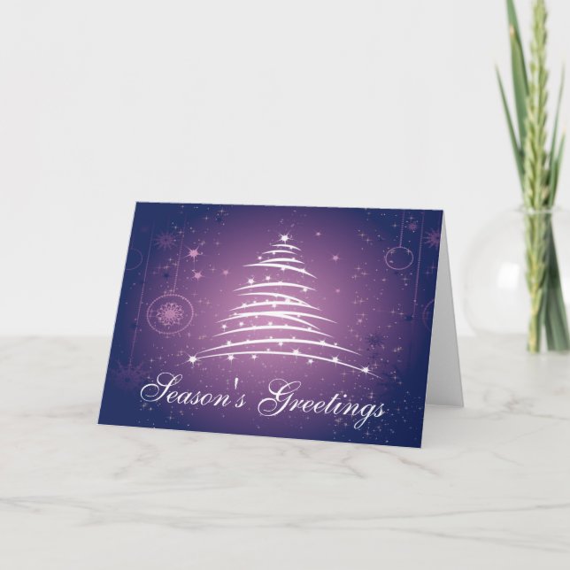 Cartes Pour Fêtes Annuelles Ligne arbre de Bonnes Fêtes de Noël (Devant)
