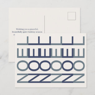 Cartes Pour Fêtes Annuelles Ligne artistique architecturale Cobalt Noël