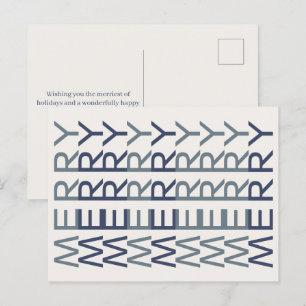 Cartes Pour Fêtes Annuelles Ligne artistique architecturale Cobalt Noël Joye