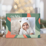 Cartes Pour Fêtes Annuelles Ligne biologique Art Abstrait - 1 Photo Jade Coral<br><div class="desc">Un art abstrait bio aux couleurs vert et corail. Le design moderne met en valeur votre photo préférée pour la saison de Noël. Le devant comprend également une police calligraphique pour le salut et un simple motif d'art abstrait à l'arrière. Si vous avez besoin de déplacer quelque chose, cliquez sur...</div>