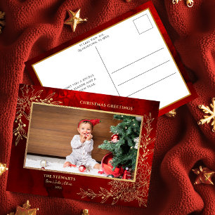 Cartes Pour Fêtes Annuelles Ligne d'or élégante dessinée Photo botanique de No