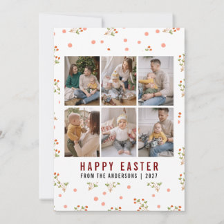 Cartes Pour Fêtes Annuelles Ligne moderne d'art floral Joyeuses Pâques 6 Photo
