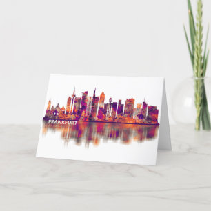Cartes Pour Fêtes Annuelles Ligne Skyline Francfort-Allemagne