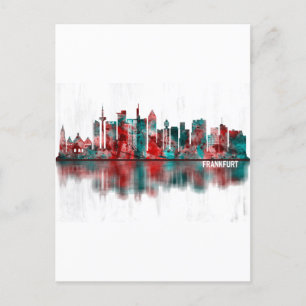 Cartes Pour Fêtes Annuelles Ligne Skyline Francfort-Allemagne