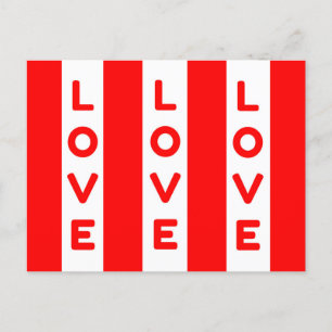 Cartes Pour Fêtes Annuelles Lignes rouges et blanches Amour