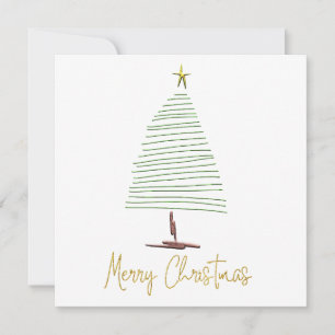 Cartes Pour Fêtes Annuelles Lignes simplistes Arbre étoile Joyeux Noël