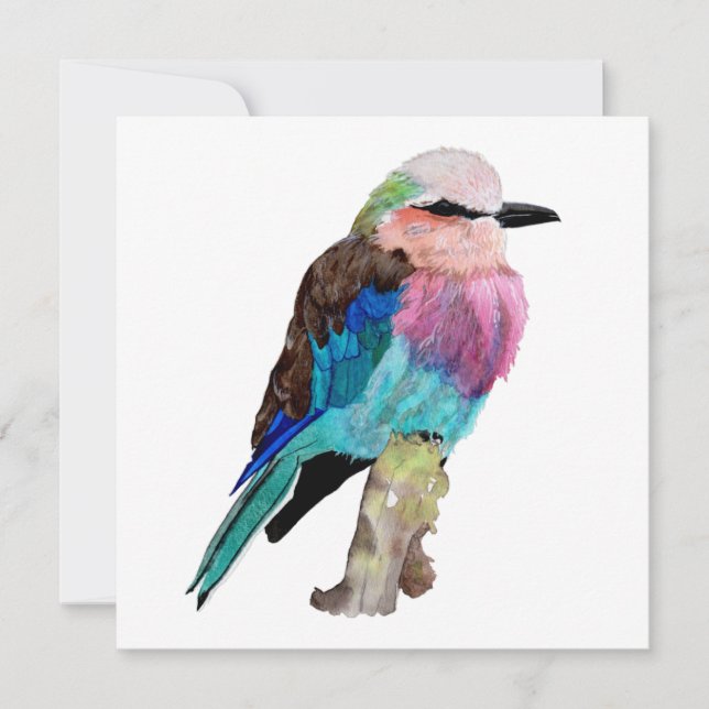 Cartes Pour Fêtes Annuelles Lilac Roller Breast Bird (Devant)