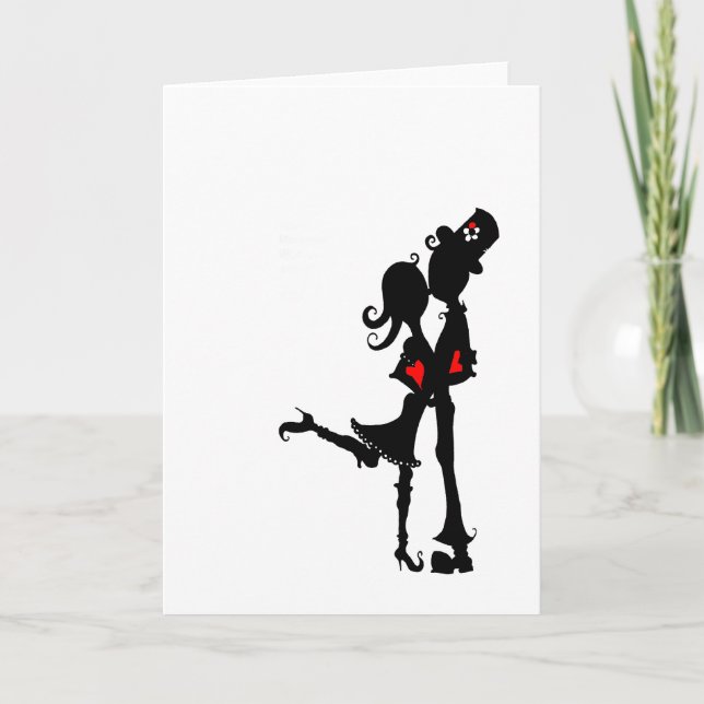 Cartes Pour Fêtes Annuelles Lilly et Paco embrassent d'abord (Devant)