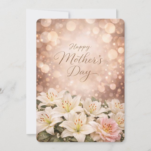 Cartes Pour Fêtes Annuelles Lily Mother’s Day Greeting Design (Devant)