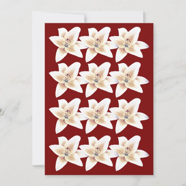 Cartes Pour Fêtes Annuelles Lily post card 百 合 カ ポ ー (赤) (Devant)