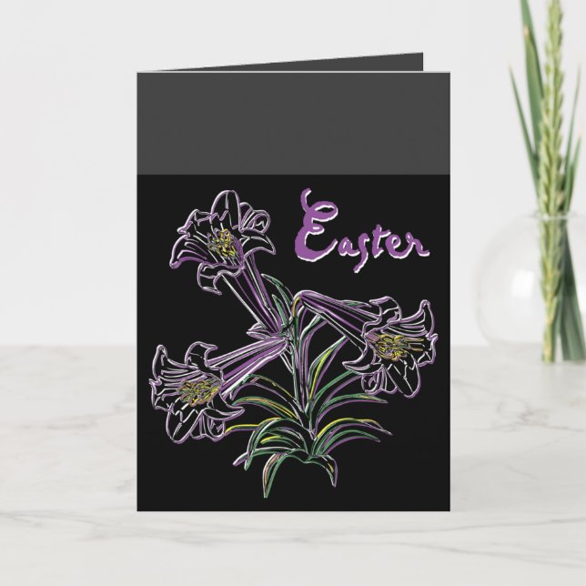 Cartes Pour Fêtes Annuelles Lily pourpre - (Devant)