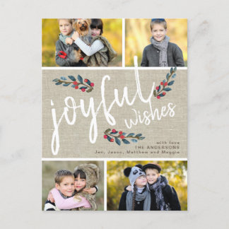Cartes Pour Fêtes Annuelles Linge de lit beige joyeux Noël 4 Collage de photos