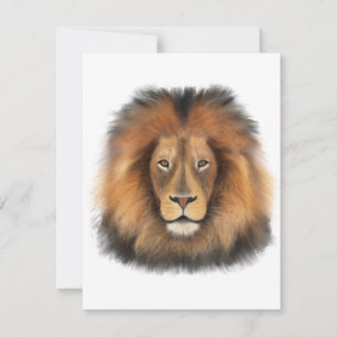 Cartes Pour Fêtes Annuelles lion aquarelle Leo roi safari animal jungle chat